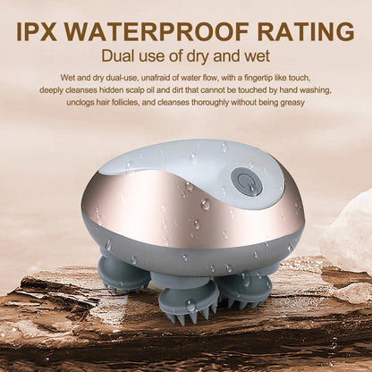 Electric Scalp Massager – Deep Kneading Relaxation | IPX7 Waterproof | 3 Massage Modes | Cordless Handheld Scalp & Body Massager