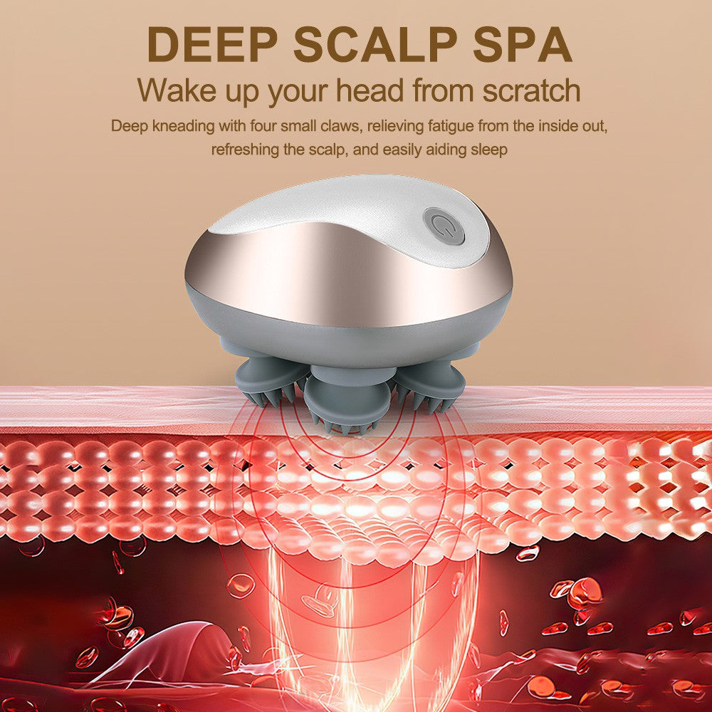 Electric Scalp Massager – Deep Kneading Relaxation | IPX7 Waterproof | 3 Massage Modes | Cordless Handheld Scalp & Body Massager
