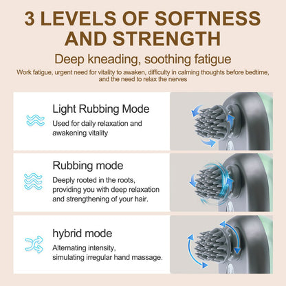 Electric Scalp Massager – Deep Kneading Relaxation | IPX7 Waterproof | 3 Massage Modes | Cordless Handheld Scalp & Body Massager