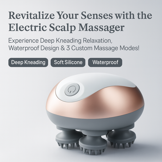 Revitalize Your Senses with the Electric Scalp Massager – Experience Deep Kneading Relaxation, Waterproof Design & 3 Custom Massage Modes!